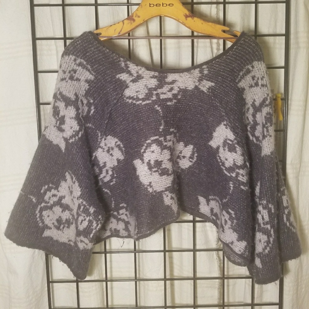 Grey Wool Cropped Sweater